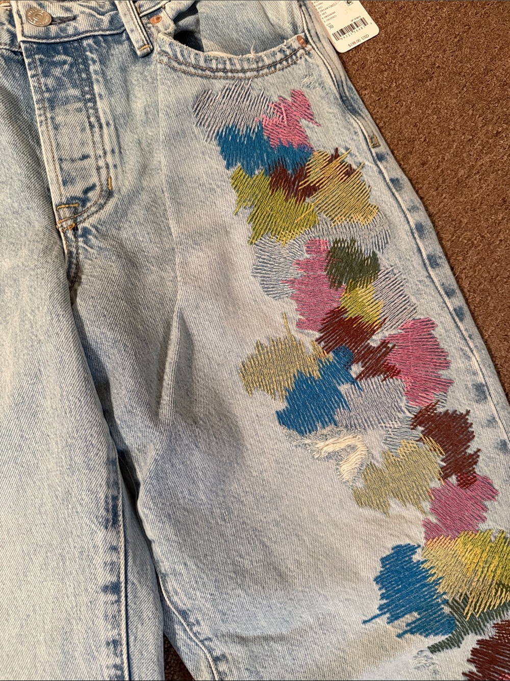 We The Free Tennessee Low-Rise Embroidered Boyfriend Jeans - Picture 5 of 13